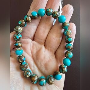 8mm Brown Blue Lake Sea Sediment Jasper Bracelet